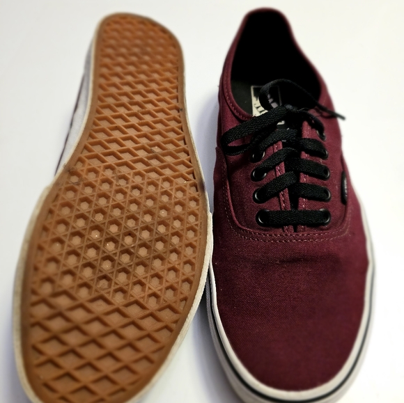 Vans Old Skool Canvas Low Trainers TC7H Burgundy/White/Gum - Picture 2 of 3